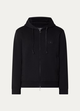 Armani Heren Sweatvest met logoborduring en ritszakken in de kleur Zwart