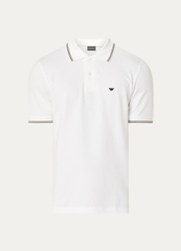 Armani Heren Regular fit polo met logoborduring in de kleur Wit