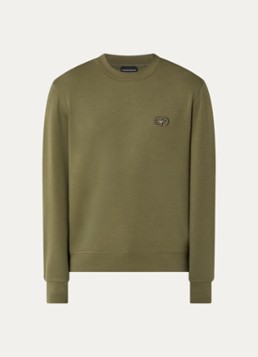 Armani Heren Sweater met logoborduring in de kleur Mosgroen