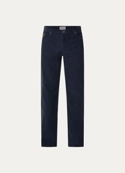 Armani Heren Straight fit chino van corduroy in de kleur Donkerblauw