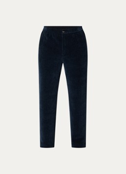Armani Heren Straight fit chino van corduroy in de kleur Donkerblauw