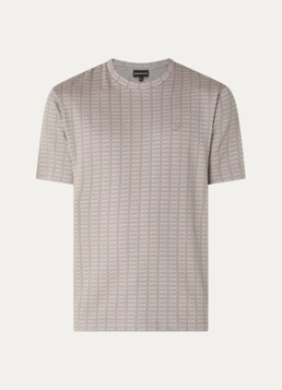 Armani Heren T-shirt met logo in de kleur Donkerbeige