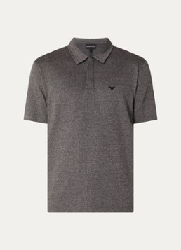Armani Heren Regular fit polo met structuur in de kleur Donkergrijs