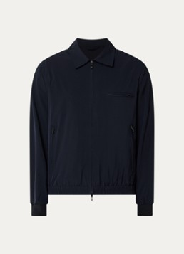 Armani Heren Jack in wolblend met steekzakken in de kleur Donkerblauw