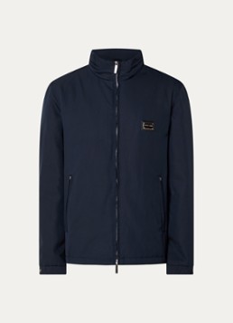 Armani Heren Softshell jack met opbergbare capuchon en ritszakken in de kleur Donkerblauw