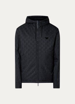 Armani Heren Blouson jack met logoprint in de kleur Zwart