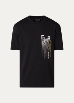 Armani Heren T-shirt met logoprint in de kleur Zwart