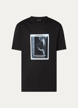 Armani Heren T-shirt met logoprint in de kleur Zwart