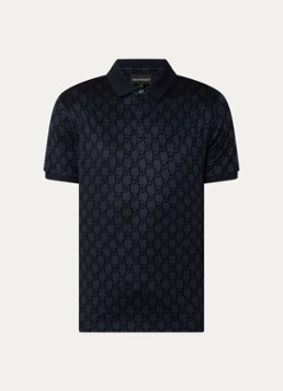 Armani Heren Regular fit polo met logoprint in de kleur Donkerblauw