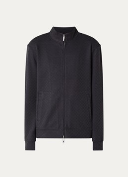 Armani Heren Sweatvest met structuur en steekzakken in de kleur Donkerblauw