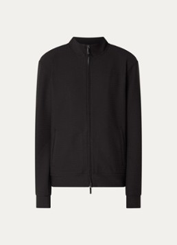 Armani Heren Sweatvest met structuur en steekzakken in de kleur Zwart