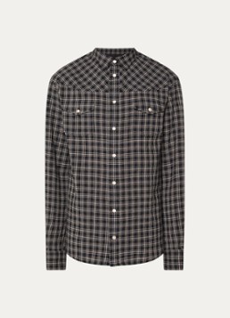 Armani Heren Regular fit overhemd met ruitdessin in de kleur Zwart