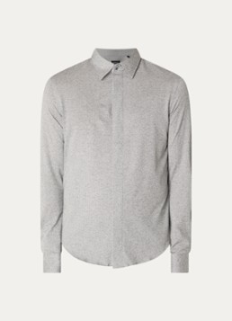 Armani Heren Regular fit overhemd met stretch in de kleur Grijs
