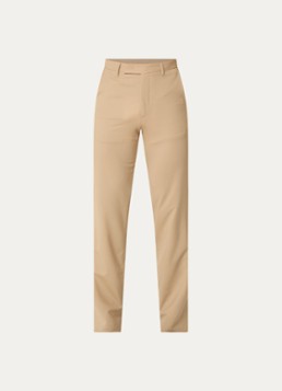 Armani Heren Straight fit pantalon van scheerwol met steekzakken in de kleur Beige
