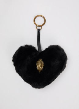 Kurt Geiger Dames Heart tasbedel van imitatiebont in de kleur Zwart, maat: 1SZ