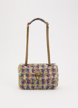 Kurt Geiger Dames Kensington schoudertas met tweed-look en strass in de kleur Multicolor, maat: 1SZ