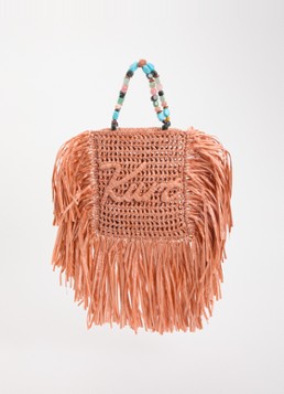 Kurt Geiger Dames Kurt Mini handtas met franjes in de kleur Oranje, maat: one size