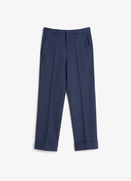 Valentino Garavani Heren Slim fit pantalon van scheerwol met steekzakken in de kleur Donkerblauw