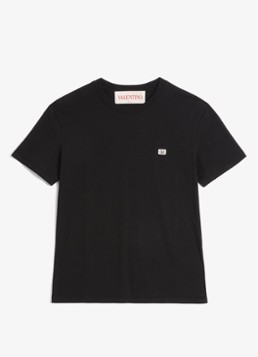 Valentino Garavani Heren T-shirt met logoborduring in de kleur Zwart