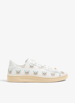 Valentino Garavani Heren Sneaker van kalfsleer met print in de kleur Wit