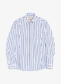 Valentino Garavani Heren Regular fit overhemd met streepprint en borstzak in de kleur Blauw