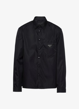 Prada Heren Re-Nylon regular fit overhemd met logo in de kleur Zwart