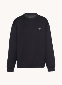 Prada Heren Re-Nylon sweater met logo in de kleur Zwart