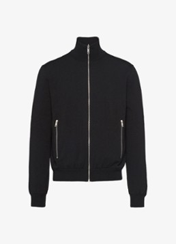 Prada Heren Re-Nylon reversible vest in scheerwolblend in de kleur Zwart