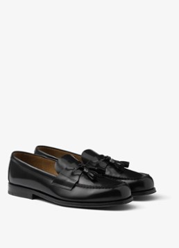 Prada Heren Loafer van leer in de kleur Zwart