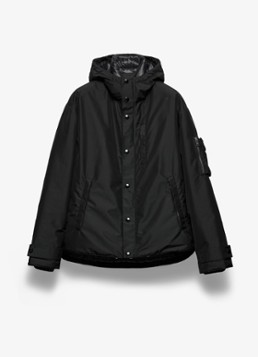 Prada Heren Oversized gewatteerde jas met donsvulling en ritszakken in de kleur Zwart