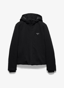 Prada Heren Gewatteerd jack in scheerwolblend met afneembare capuchon in de kleur Zwart