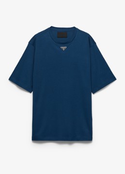 Prada Heren Oversized T-shirt met logo in de kleur Blauw