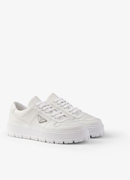 Prada Heren Sneaker van leer in de kleur Wit