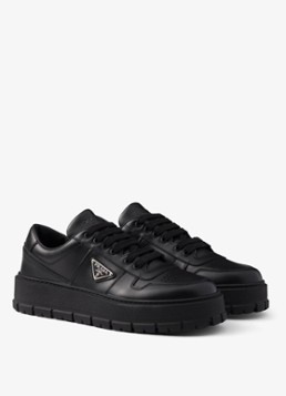 Prada Heren Sneaker van leer in de kleur Zwart