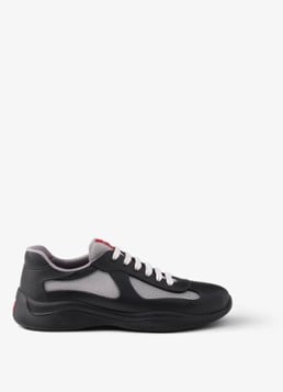 Prada Heren America's Cup sneaker met mesh details in de kleur Zwart