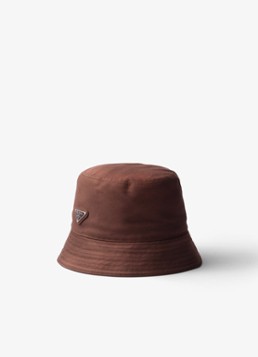 Prada Heren Bucket hoed met logo in de kleur Bruin