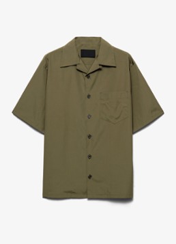 Prada Heren Oversized fit overhemd met borstzak in de kleur Legergroen