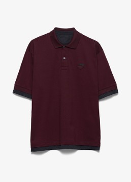 Prada Heren Oversized fit polo met contrast in de kleur Bordeauxrood