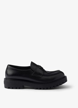 Prada Heren Loafer van leer in de kleur Zwart