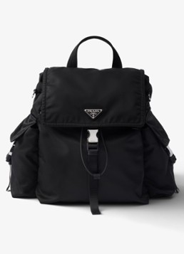 Prada Heren Explore Re-Nylon rugzak met leren details in de kleur Zwart