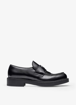 Prada Heren Chocolate loafer van leer in de kleur Zwart