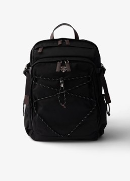 Prada Heren Speedrock Re-Nylon rugzak met leren details in de kleur Zwart