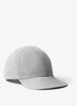 Prada Heren Baseball pet van denim met logoborduring in de kleur Lichtgrijs