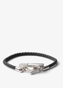 Prada Heren Armband van leer in de kleur Zwart