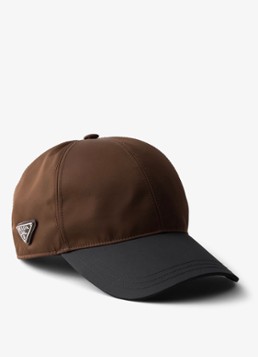 Prada Heren Re-Nylon baseball pet met logo in de kleur Bruin