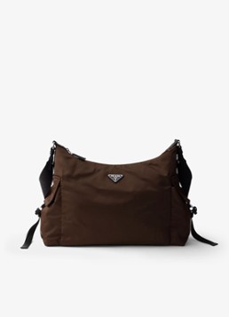 Prada Heren Explore Re-Nylon schoudertas met leren details in de kleur Bruin