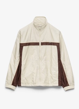 Prada Heren Re-Nylon jack met steekzakken in de kleur Gebroken wit