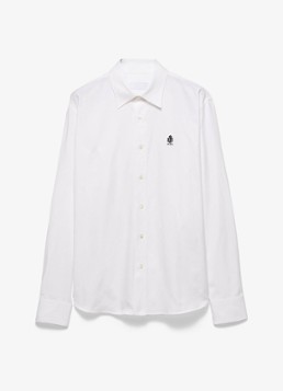 Prada Heren Classic fit overhemd met logoborduring in de kleur Wit