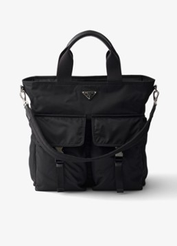 Prada Heren Explore Re-Nylon schoudertas met leren details in de kleur Zwart