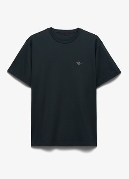 Prada Heren T-shirt met logo in de kleur Donkergroen